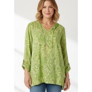 Soft Surroundings hooded batik blouse